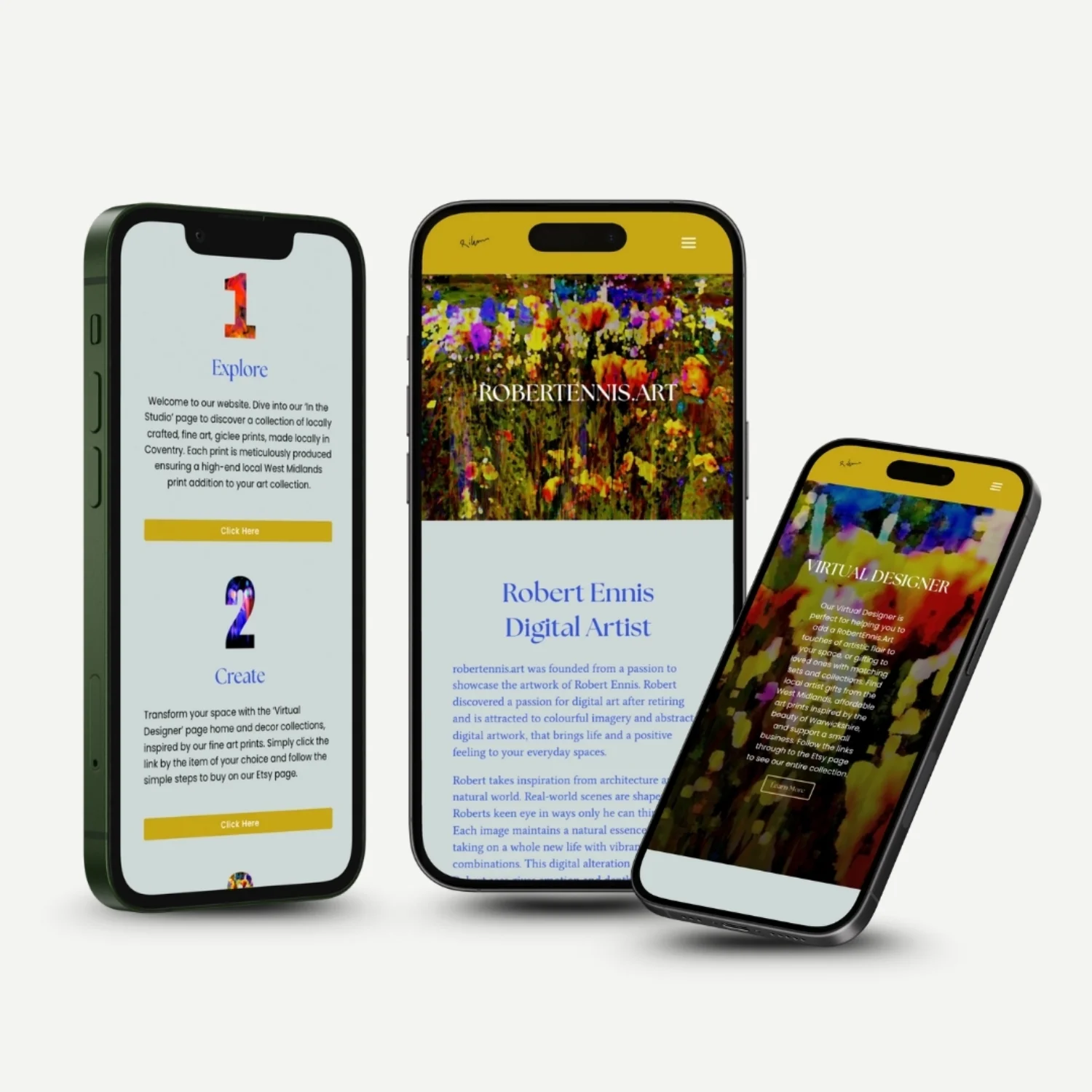 Robert Ennis Art website - mobile screens